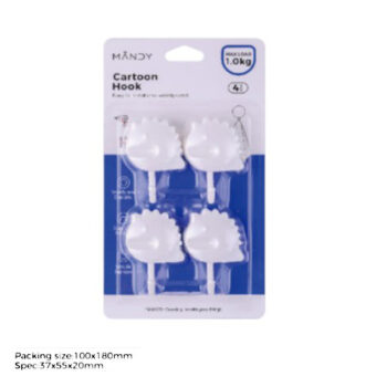 Gancho Adhesivo Plastico White Pack De 4 Piezas /Cod. 218-Xy-0302
