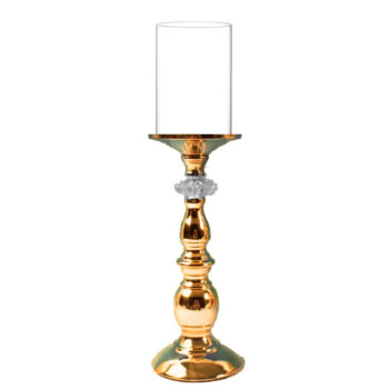 Candelabro Metal Gold C/Vidrio /Cod. 210-09C