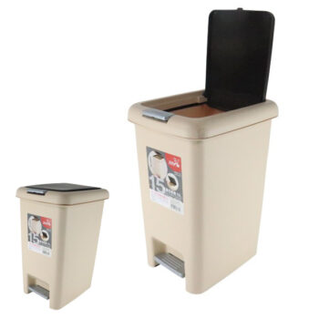 Basurero Ivory DE Pedal Rectangular Con Tapa Oscura 15 L /cod. 218-a21840