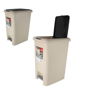 Basurero Ivory DE Pedal Rectangular Con Tapa Oscura 20l /cod. 218-a31850