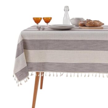 Mantel Con Encaje DE Borlas 1pcs/opp 140 * 180cm 300gsm 20%cotton80%poliéster /cod. 799-tac-023