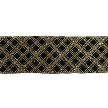 Cinta Tela 6,3cm X 9,14mts Black Cuadros Gold /cod. 106-hh66-6670