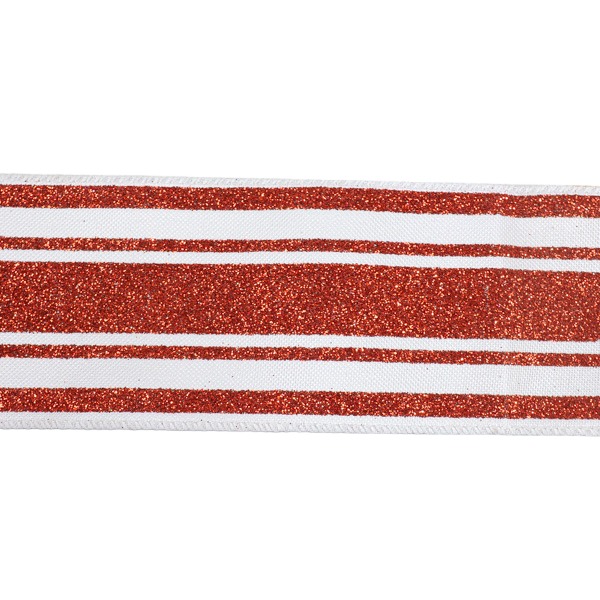 Cinta Tela White Lineas Red /cod. 106-rb40