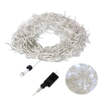 GUIRNALDA 500 LUCES LED EXTERIOR WHITE CON FUNCION CON CONECTOR CABLE TRANSPARENTE 50M