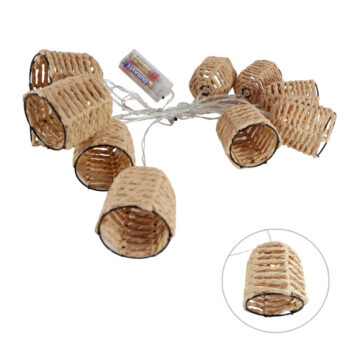 GUIRNALDA LINTERNA PAPEL 10PCS BATERIA LUZ LED WARM WHITE /COD. 123-2431-18