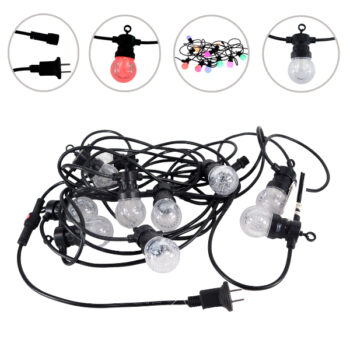 GUIRNALDA LUCES EXTERIOR 10PCS BOLAS CON CONECTOR MULTICOLOR