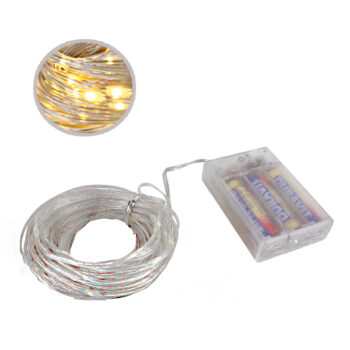 Manguera Luz Led 100 Luces Warm White Bateria /cod. 123-244-18
