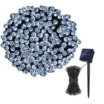 GUIRNALDA 300 LUCES LED SOLAR CON 8 FUNCIONES 30 METROS WHITE