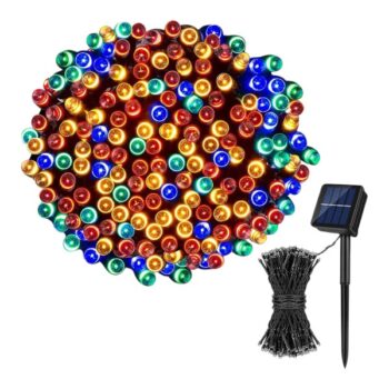 GUIRNALDA 300 LUCES LED SOLAR CON 8 FUNCIONES 30 METROS MULTICOLOR