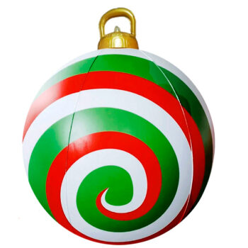 Bola Inflable Plastica Melcocha Red White Green /cod. 123-bolna25mi