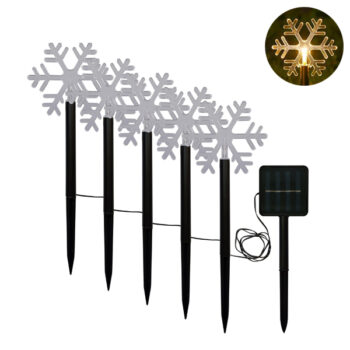 Estacas Copos DE Nieve 5luces Led 35cm Amarillo /cod. 123-es253-68