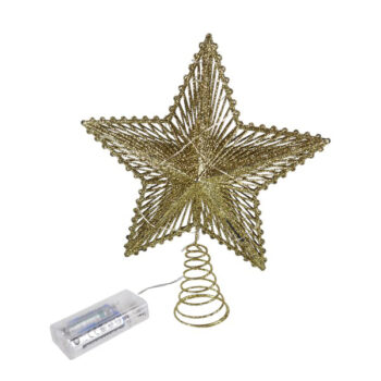 Punta DE Arbol Estrella Dorada Bateria 24cm /cod. 123-est251-68