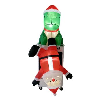INFLABLE DINOSAURIO Y SANTA CON LUZ LED 80X80X180CM