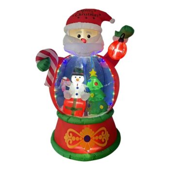 INFLABLE SANTA CON MUÑECO NIEVE LUZ LED 120X100X240CM
