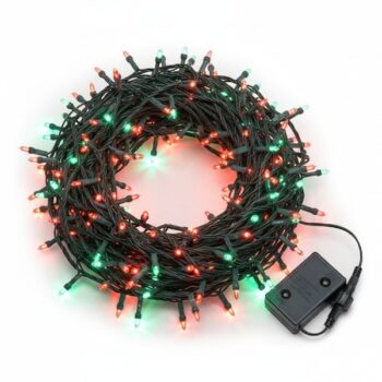 SERIE DE 100 LUCES LED VERDE ROJO AMARILLO CLARO CON CONECTOR