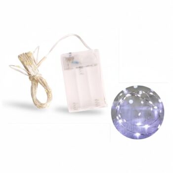 SERIE DE 100 LUCES LED BOMBILLITO AGUA BATTERIA BLANCO