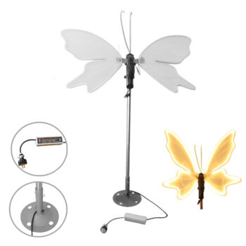 MARIPOSA LED CON MOVIMIENT0O 80X105CM WHITE