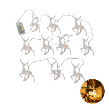 Guirnalda Renos Con Luz Led Warm White Bateria /cod. 123-reno10-18