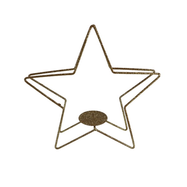 Candelabro Metal Estrella 19x24cm Gold /cod. 125-r580325-70