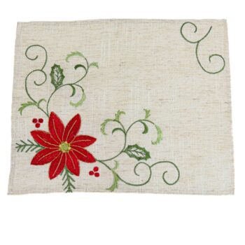 Individual Bordado Ivory Pastoras Rojas 33x45 Cm /cod. 139-2112in