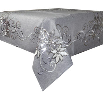 Mantel Cuadrado Gris Bordado L /cod. 139-2136mc36