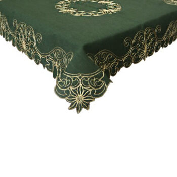 Mantel Cuadrado Green Con Pastoras Gold 120x120cm /cod. 139-24013mc48