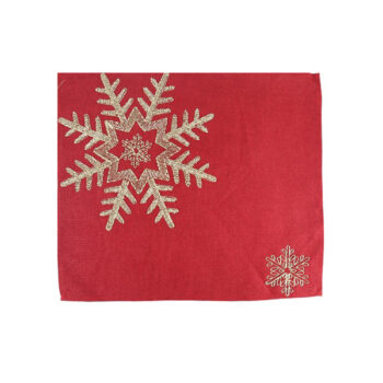 Individual Red Con Copos Gold Bordado 33x45cm /cod. 139-24014i18