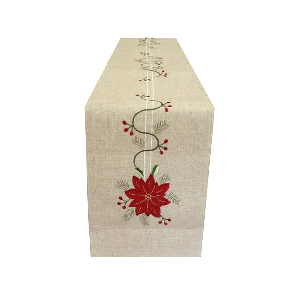 CAMINO MESA BEIGE CON PASTORAS RED 33X182CM /COD. 139-24022CM72