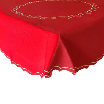 Mantel Redondo Burgundy Con Diseño Gold 177cm /cod. 139-24042mr70