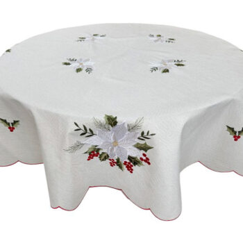 MANTEL REDONDO 175CM IVORY WHITE PASTORAS