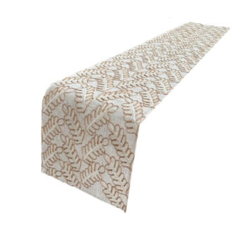 CAMINO DE MESA 33X182CM NATURAL CON HOJAS MECATE