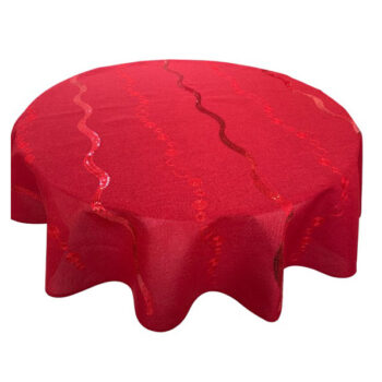 MANTEL REDONDO 175CM RED LENTEJUELAS RED BOLAS