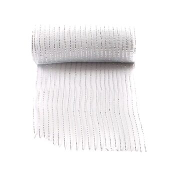MALLA PLASTICA WHITE HILOS SEGUIDOS SILVER 26CM*10Y