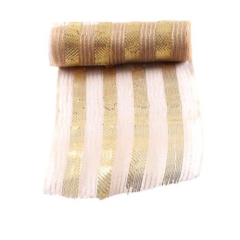 Malla Natural Jute Franjas Gold /cod. 167-mw1726-70
