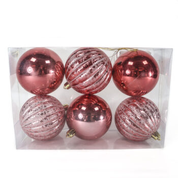 Cajita 6 Bolas 8cm 3 Metalicas /cod. 168-1211218-co