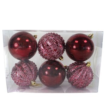Cajita 6 Bolas 8cm 3 Metalic 3 /cod. 168-1212168-38