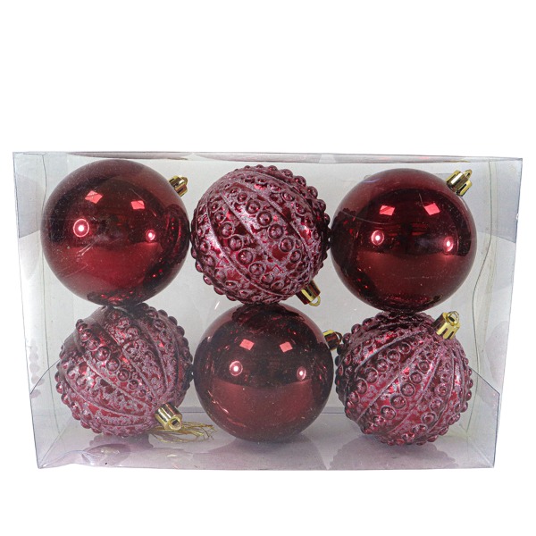 Cajita 6 Bolas 8cm 3 Metalic 3 /cod. 168-1212168-38