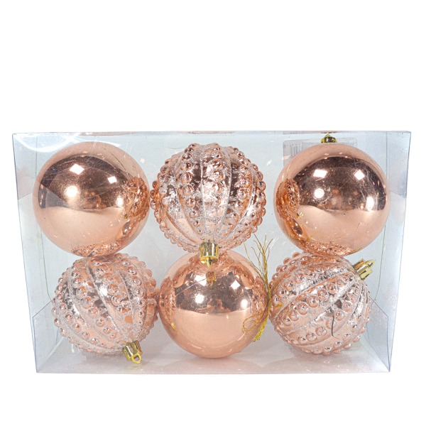 Cajita 6 Bolas 8cm 3 Metalic 3 /cod. 168-1212168-ch