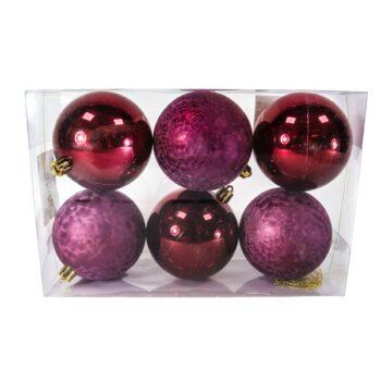 Cajita 6 Bolas Metalica Y Mate Burgundy /cod. 168-20286622-38