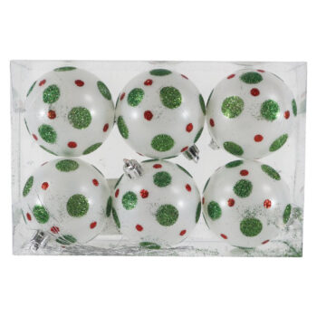 *caja 6 Bolas 6cm Bolitas Red White Green /cod. 168-232366-mix