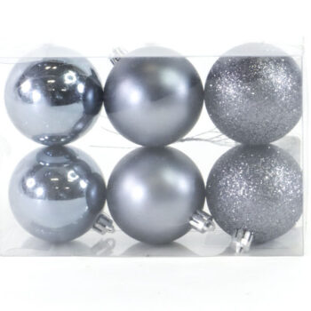 Cajita DE 6 Bolitas Mixtas Pequeña Gris /cod. 168-2576-gr