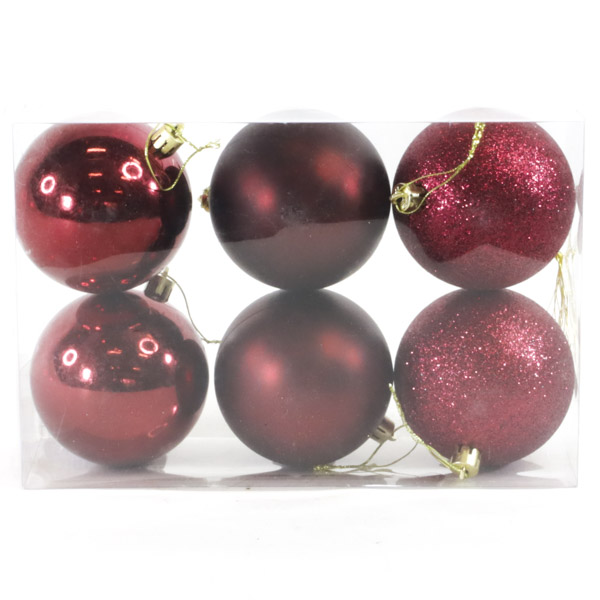 Cajita DE 6 Bolitas Mixtas Grandes Burgundy /cod. 168-2578-38n