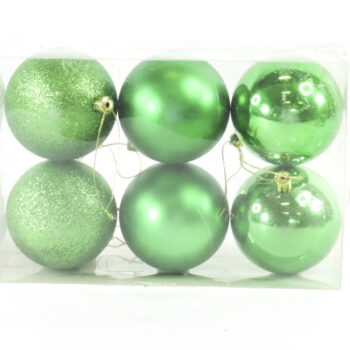 CAJITA DE 6 BOLITAS MIXTAS GRANDES CHRISTMAS GREEN