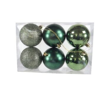 Cajita DE 6 Bolas Mixtas Grandes 8cm Light Army Green /cod. 168-2578-ar