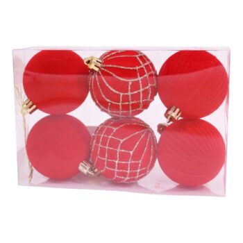 Cajita 6pcs Bolas 6cm Plasticas Red Velvet /cod. 168-26109-61