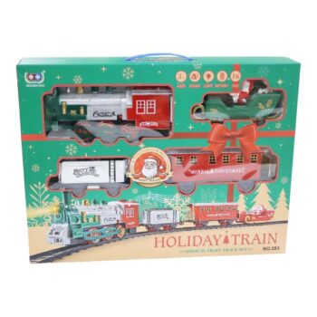 TREN NAVIDEÑO CON MUSCIA 45,1X33,8X7,4CM MIX COLOR