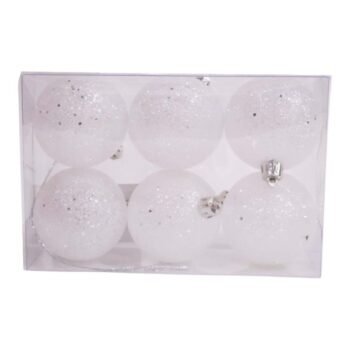 Cajita 6 Bolas White Glitter 6 /cod. 168-73156-68