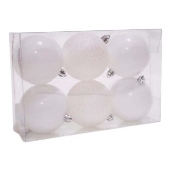 CAJITA 6 BOLAS WHITE 8CM