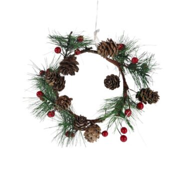 Corona Pequeña Pino Bellotas Berries Red /cod. 180-12a