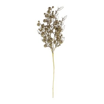 Rama Con Berries Y Follaje Glitter Mediana Gold /cod. 180-19106-70